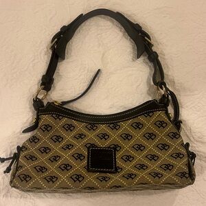 Vintage Dooney & Bourke Signature Monogram Canvas Mini Satchel